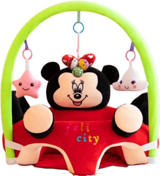 MHC Baby Sofa Support Chair Baby Learning to Sit Floor Chair - Black Portable