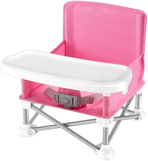 MHC Foldable Baby Dining Chair Seat with Tray and Travel Bag - PNK Dining Chair