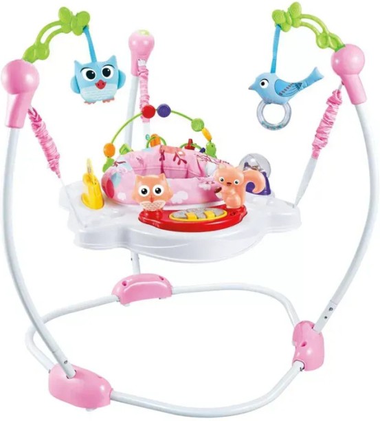 MHC Multifunction Rolling Infant Bouncer Seat - Pink Toy Bar