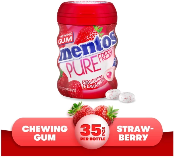 Mentos Sugar Free Strawberry Chewing Gum