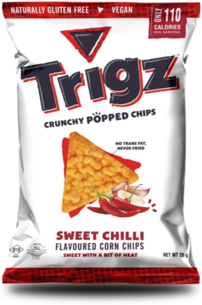 Trigz Sweet Chilli Crunchy Popped Chips (40 x 28g) Puffcorn