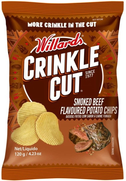 Willards Crinkle Cut Smoked Beef Flavoured Potato Chips