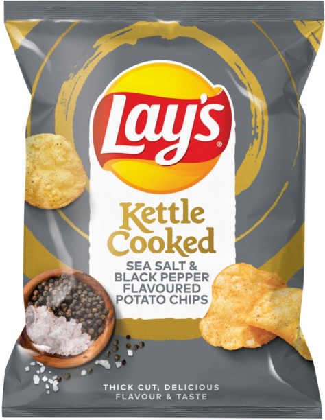 Lay's Kettle Cooked Sea Salt & Black Pepper Flavoured Potato Chips