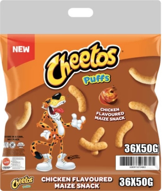 Cheetos Chicken Flavoured Puff Maize Snack – 36 Pack (36 x 50g) Maize Snack