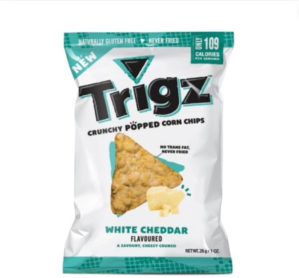 trigz Crunchy Popped Corn Chips White Cheddar 16X85g Chips
