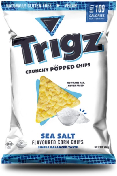 Trigz Sea Salt Crunchy Popped Chips (40 x 28g) Puffcorn