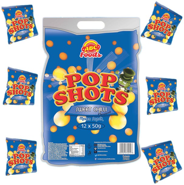 Pop Shots Sweet Chilli (12x50g) Maize Snack