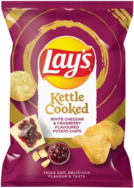 Lay's Kettle Cooked White Cheddar & Cranberry Flavoured Potato Chips