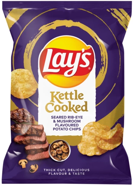 Lay's Kettle Cooked Seared Rib-Eye & Mushroom Flavoured Potato Chips