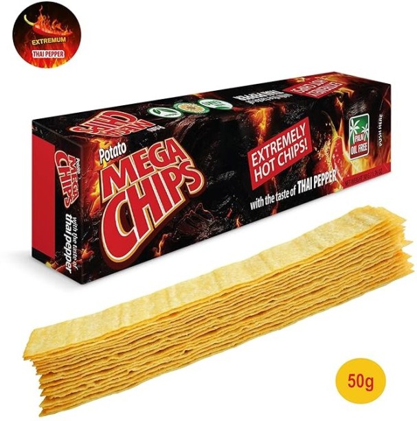 Mega Chips Extremely Hot with Thai Pepper (6 X 50g) Chips