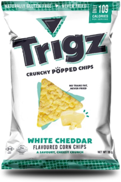 Trigz White Cheddar Crunchy Popped Chips (40 x 28g) Puffcorn
