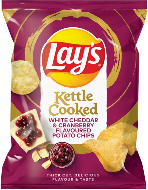 Lay's Kettle Cooked White Cheddar & Cranberry Flavoured Potato Chips