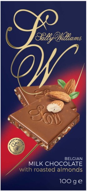 Sally Williams Belgian Milk Chocolate with Roasted Almonds Milk Chocolate Slabs