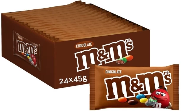 M&Ms Crispy Chocolate – 24 x 45g Value Box | Light, Crispy, Chocolatey Goodness Milk Chocolate Truffles