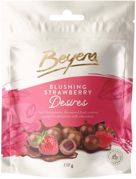 Beyers Blushing Strawberry Desires Milk Chocolate Bites