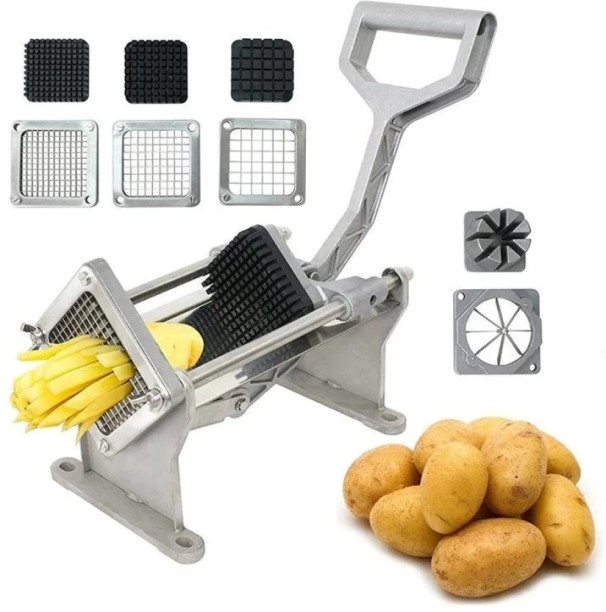 TL Commercial-Grade Chip Cutter – Heavy-Duty, Manual Potato Chipper with 10mm Blade Potato Stainless Steel Stainless Steel Slicer