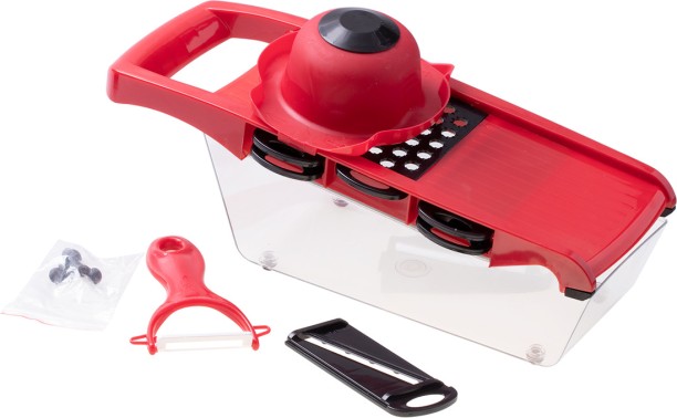 Mandoline Multi-Functional 6 Interchangeable Blades Veggie Cutter With Container Vegetable & Fruit Plastic Plastic Grater & Slicer