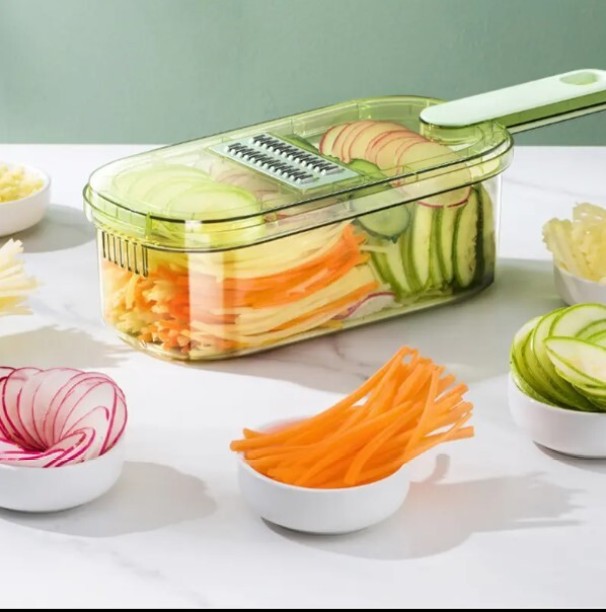 mandoline Vegetable Cutter Slicer For Potato,Onion,FruiGift A Cut Resistant Gloves And Clean Brush Vegetable & Fruit Plastic Steel Slicer