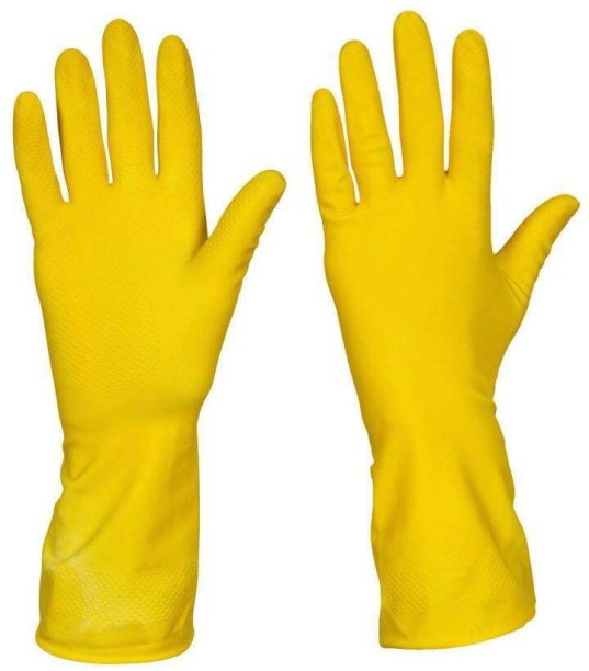 CHW Yellow Rubber gloves meduim Wet and Dry Glove Set