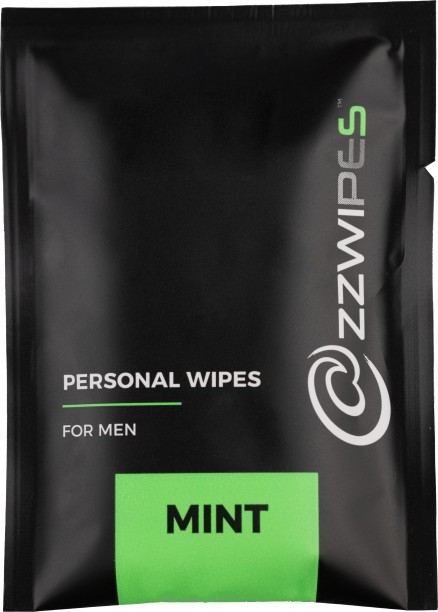 ZZWIPES Intimate Wet Wipes for Men - Individually Wrapped Mint-Scented Body Wipes Pack of 30