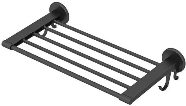 jozi trade Steel Wall Cloth Dryer Stand Black Wall Mount Towel Holder