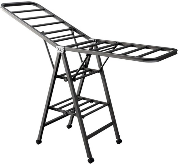 FRESHFINDS Steel Floor Cloth Dryer Stand Clothes Drying Rack Foldable Laundry Stand Heavy Duty Clothes Drying Rack