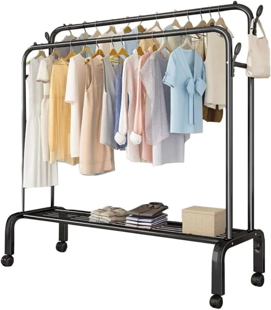 Generic Steel Wall Cloth Dryer Stand Metal Cloth Hanger Rail Stand Clothes Coat Rack