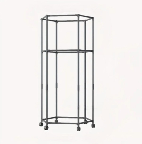 SA TRADE Steel Ceiling Cloth Dryer Stand Hexagon Rolling Garment Rack with Wheels Duty Clothes Rail Metal