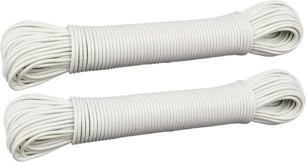 Onvestify Heavy Duty White PVC Coated Steel Core 30m 2 Pack Steel, Plastic Clothesline