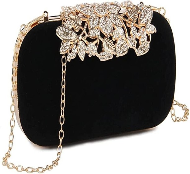 sozo Velvet Frame  Clutch for  Casual Occasion