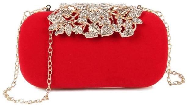 sozo Velvet Frame  Clutch for  Casual Occasion