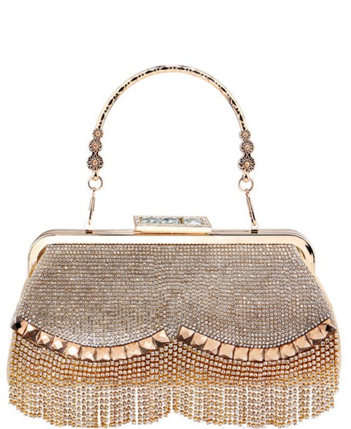 ALANES Metallic Box  Clutch for  Party Occasion
