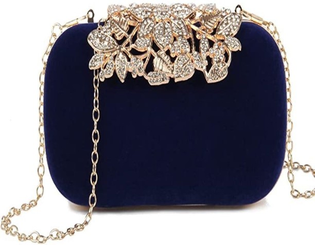 sozo Velvet Frame  Clutch for  Casual Occasion