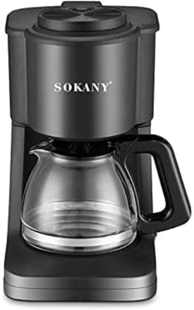 Sokany Drip Coffee Maker, Simply Brew Compact Drip Filter Coffee Machine, Front Access Easy Fill ,Auto Keep Warm Function 6 Cup Coffee Machine