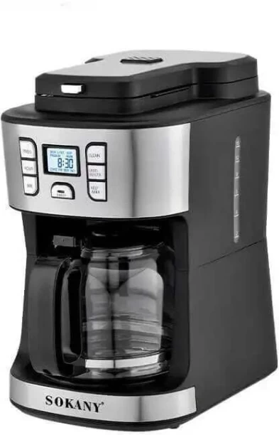 Sokany 2 In 1 Automatic Drip All In One Bean To Cup Coffee Maker Grinder Machine 7 Cup Coffee Machine