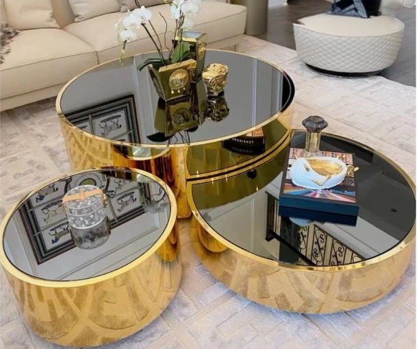 LUXY Glass Round Coffee Table