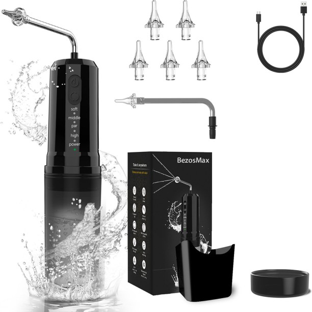 BezosMax Electric Ear Washer with IPX7 Waterproof for Family, 4 Modes Wax Removal Kit with 280ml Tank & 360° Rotation, Professional Irrigation System for Travel Swimming Daily Hygiene Health Care Combo