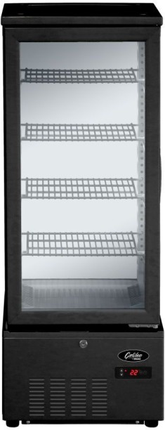 GALILEO Refrigerated glass display cabinet – 98Lt, Black 98 L Compact Refrigerator