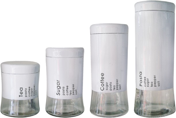 TOTALLY HOME Glass Tea Coffee & Sugar Container  - 4 l