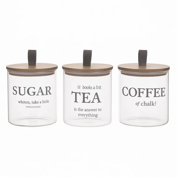 Danny Home Glass Tea Coffee & Sugar Container  - 750 ml
