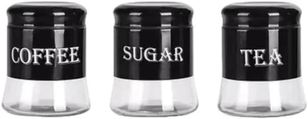 Online Oasis Glass Tea Coffee & Sugar Container  - 1 l