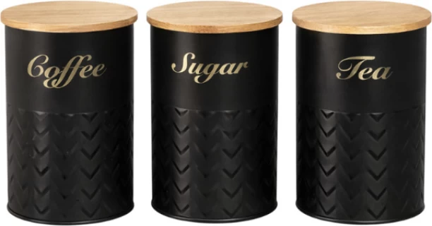 Takme Home Wooden Tea Coffee & Sugar Container  - 350 ml