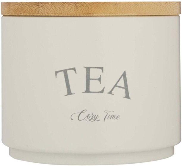 Aqua Wooden, Iron Tea Coffee & Sugar Container  - 0.6 ml