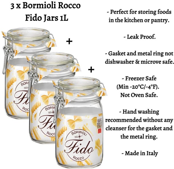 Bormioli Rocco Fido Glass Grocery Container  - 1 l