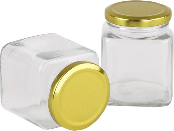 Crockery Centre Glass, Stainless Steel Honey Jar  - 750 ml