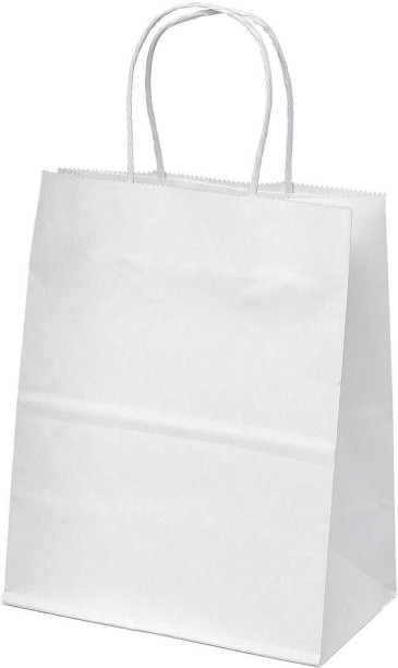 Healthy Life Products White Gusseted Bag with Paper Twist Handles 115g Pack of 50 Grocery Bags