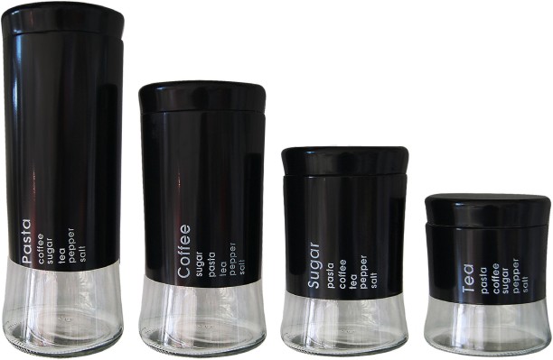 TOTALLY HOME Glass Tea Coffee & Sugar Container  - 4 l