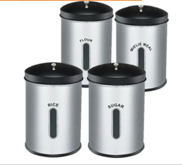 THE GREEN BLISS BOUTIQUE Steel Tea Coffee & Sugar Container  - 1 l