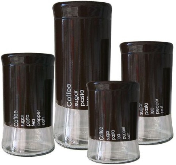 Glass Tea Coffee & Sugar Container  - 1 l