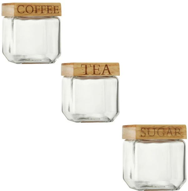 Home Classix Glass Tea Coffee & Sugar Container  - 550 ml